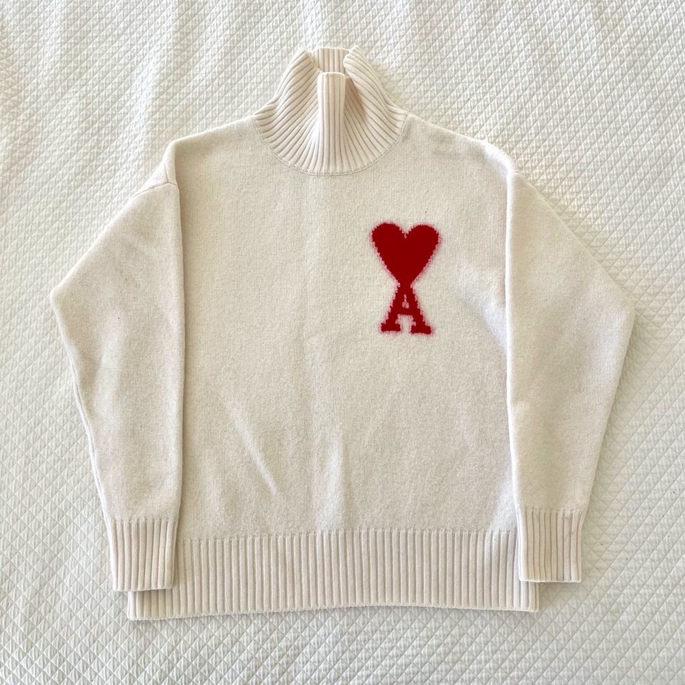 AMI Paris - Ami de Coeur roll neck wool jumper